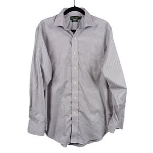 Lauren‎ Ralph Lauren Mens Classic Fit Non Iron Checkered Dress Shirt